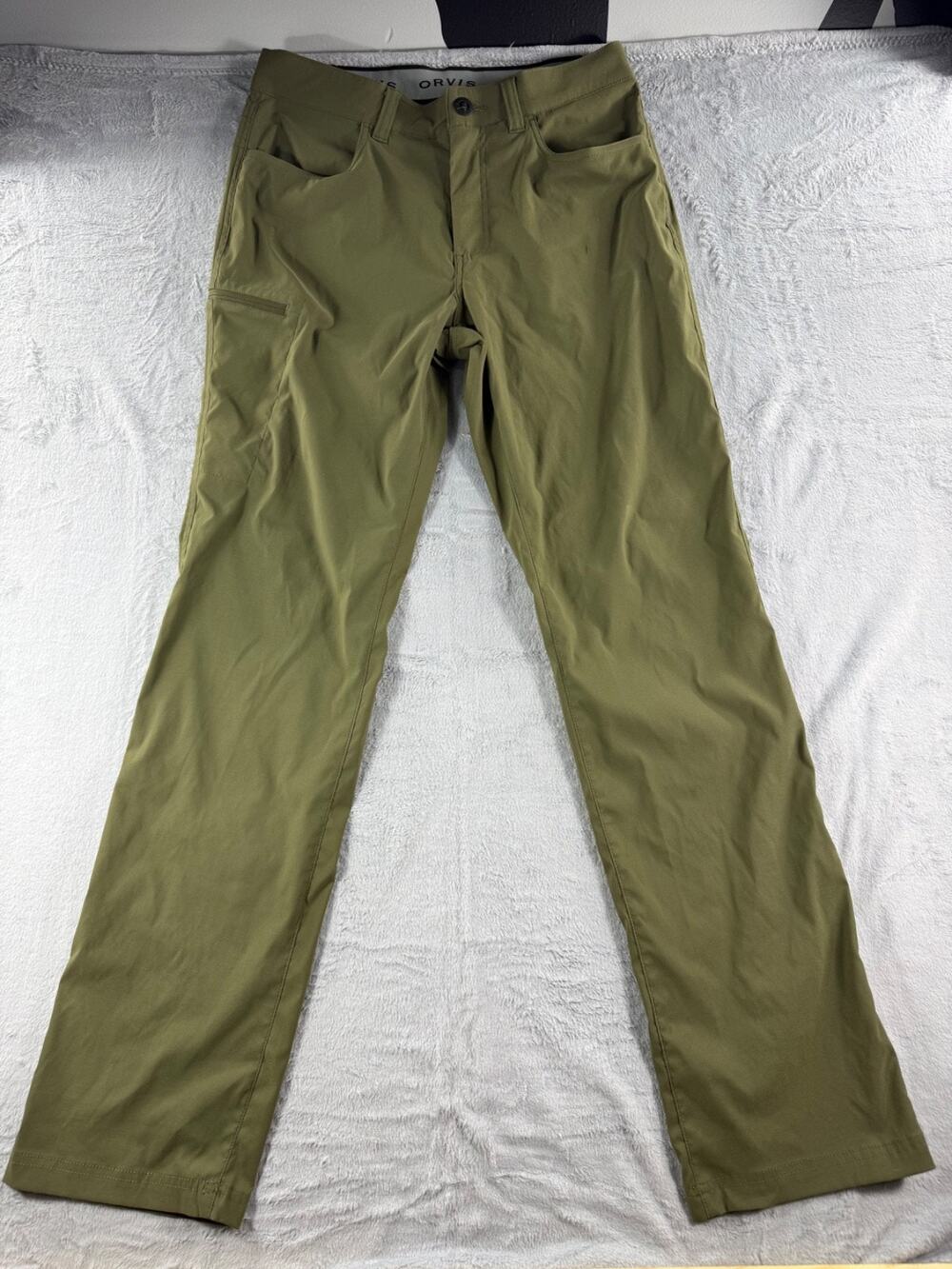 Orvis Pants Mens 32x34 Tech Pant Green Casual Stretch Hiking Pocket Outdoor